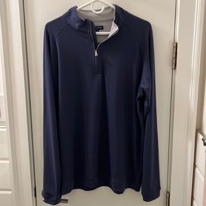 Peter Millar Bullseye Precision Wool Quarter-Zip. Size Large. Color Navy